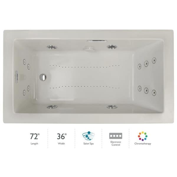 Jacuzzi Elara 72" x 36" Acrylic Air / Whirlpool Bathtub for DropIn